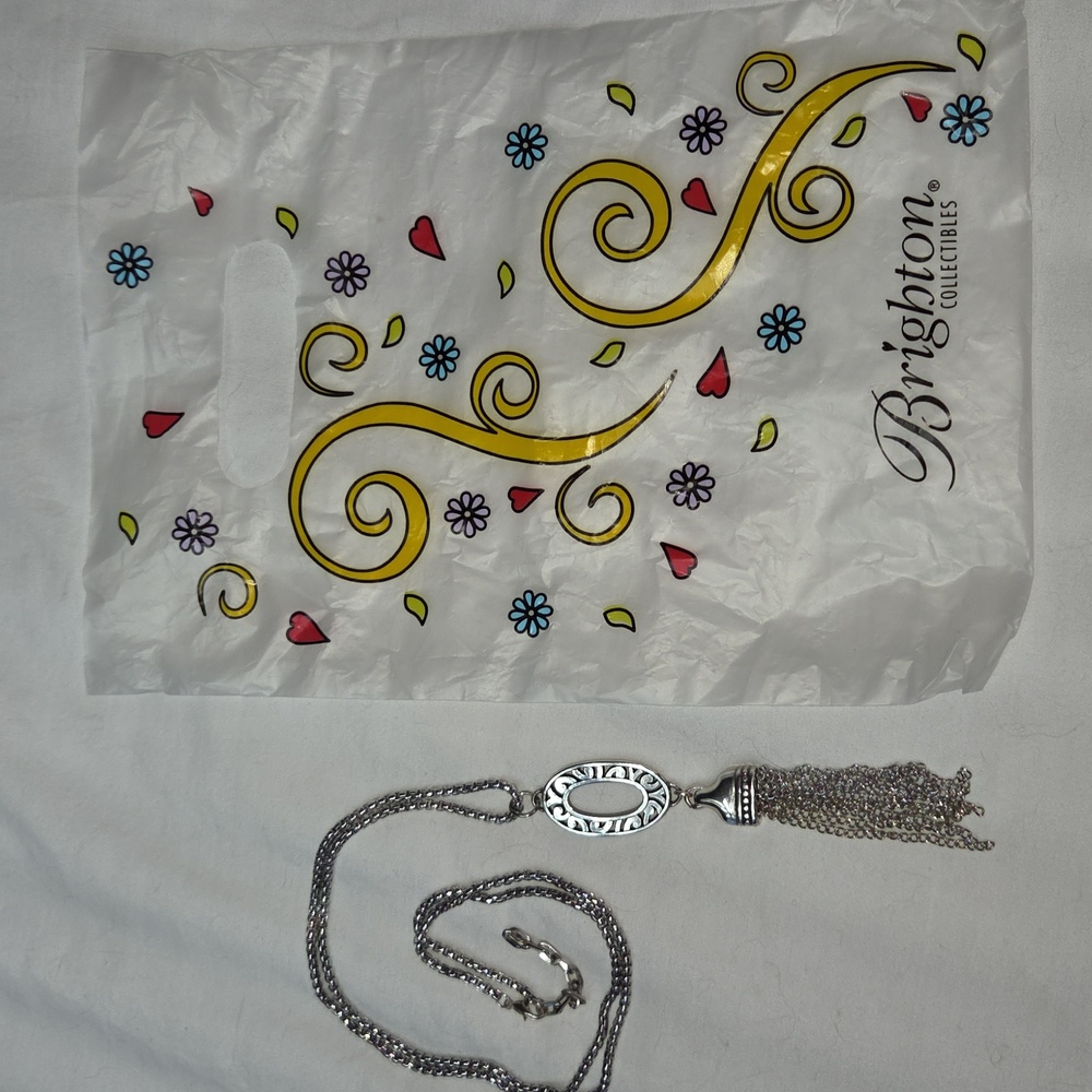 BRIGHTON Silver toned Casablanca Collection Tassle Necklace With Pendant - Picture 9 of 9